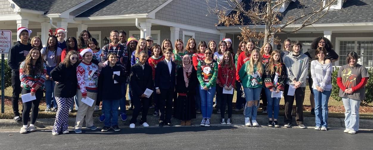 High School Students singing carols